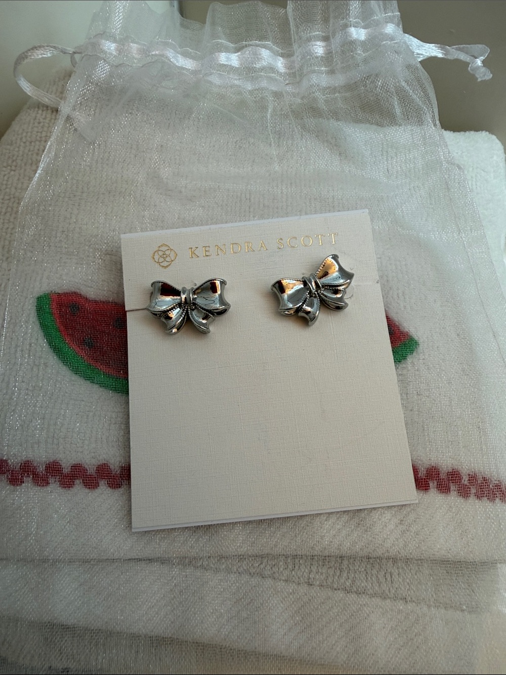Kendra Scott Silver Bow Stud Earrings